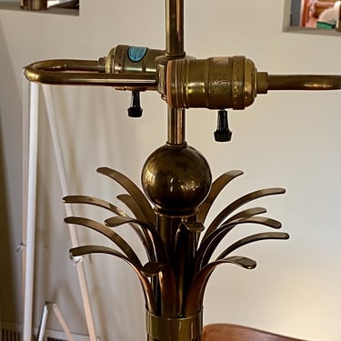 Vintage Brass Palm Tree Table Lamp Hart Associates Hollywood Regency 