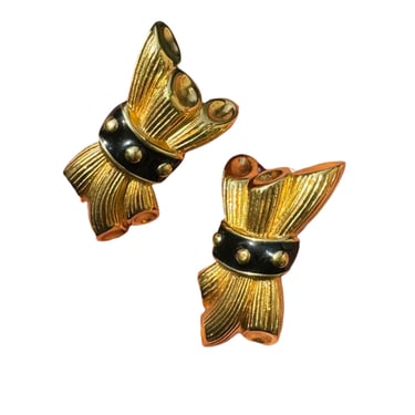 Fendi Gold Wheat Clip Earrings