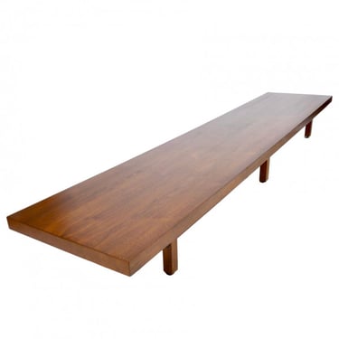 Milo Baughman Long Walnut Bench