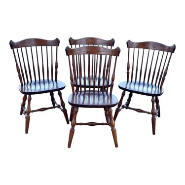 Hitchcock Oak Windsor Chairs - Set of 4 