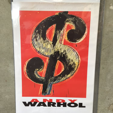 Vintage Andy Warhol Silkscreen &quot;$&quot; Silkscreen Poster 1st Edition