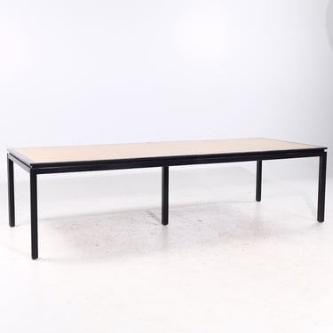 Edward Wormley for Dunbar Mid Century Rosewood and Ebonized Oak Expanding Dining Table with 2 Leaves - mcm 
