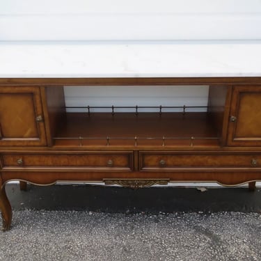 Weiman French Carved Marble Top Buffet Server Bar Console Table Cabinet 5362