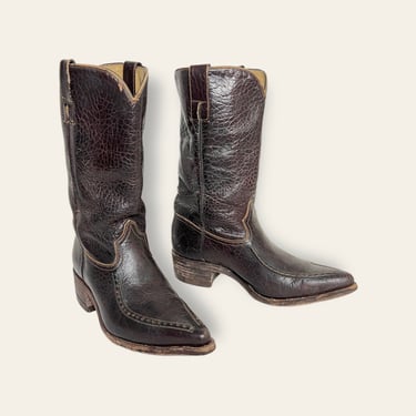 Vintage Horseshoe Vamp Cowboy Boots ~ Men's 7 / Women's 8 1/2 ~ Western / Rockabilly / Ranchwear ~ 