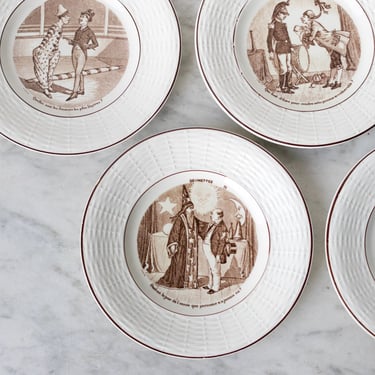 Vintage Transferware Plate Set of 5