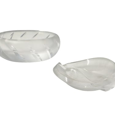 Set of Glass &quot;Yseult&quot; Bowl and Ashtray by Lalique, France
