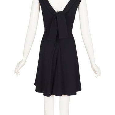 Mr. Mort 1960s Vintage Black Crepe Sleeveless A-Line Dress Sz XS 