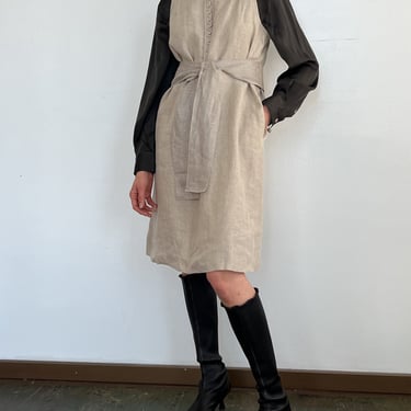 Armani Sand Linen Dress (M)