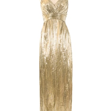 Estevez Metallic Gold Column Dress