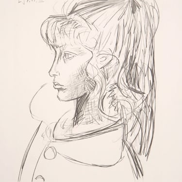 Sylvette de Profil Gauche (Sylvette David), Pablo Picasso (After), Marina Picasso Estate Lithograph Collection 