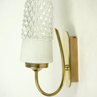 Mid Century GRAEWE wall lamp, Sconce rockabilly, Vintage 70s wall-lamp, lamp with a glass shade, mcm lamp, German gold Sconce, Modern lamp 