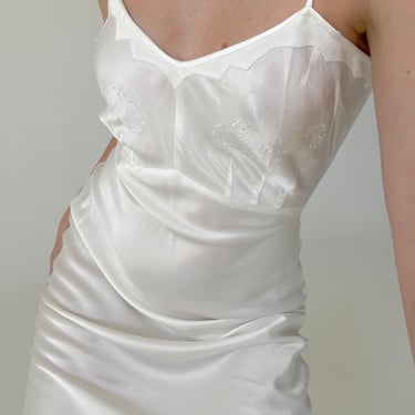 1930's Bridal White Silk Slip