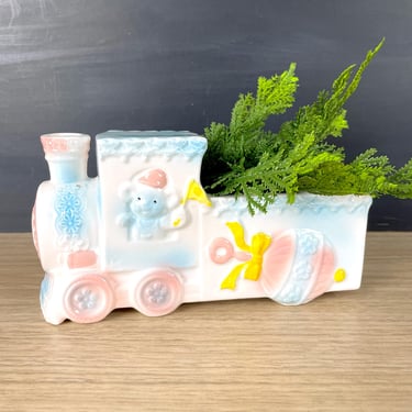 Relpo Baby train ceramic planter - 1960s vintage 