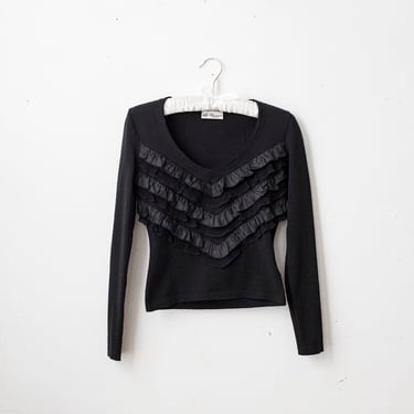 Y2K Blumarine ruffled long sleeve blouse / sweater 