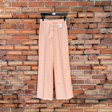 vintage 70s pink high waist wide leg trousers / 28" m medium 