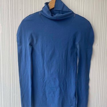 Issey Miyake APOC blue woven net turtle neck top 
