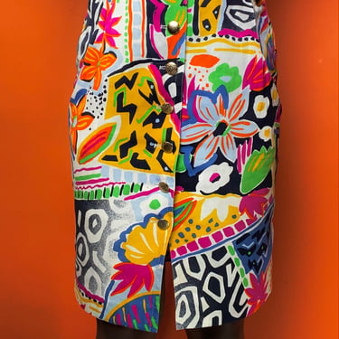 ESCADA Colorful Floral Skirt 