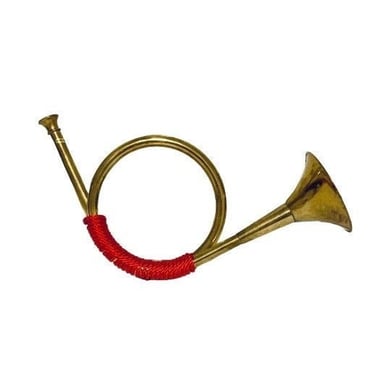 Vintage Brass Horn, Red Rope Christmas Horn Door Decor, Christmas Decor 