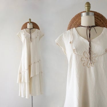 natural cotton dress - m/l 