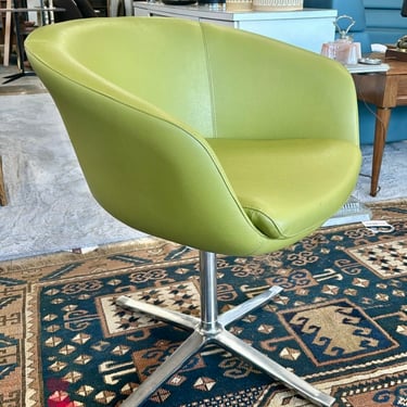 Green Leather Swivel Chair for Coaleese