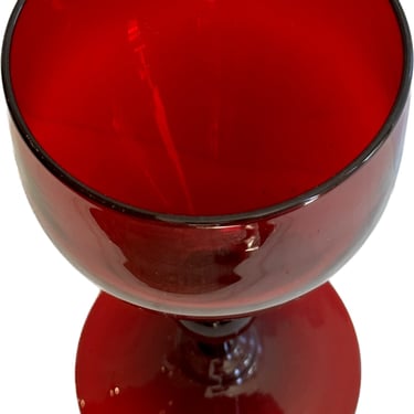 Rare Frederick Carder for Stuben Selenium Red Crystal Goblet 
