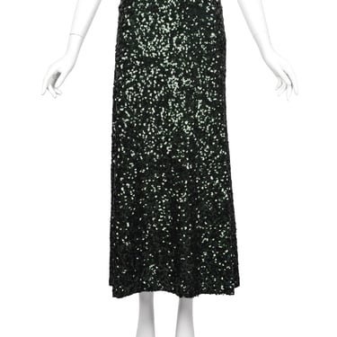 Jean Paul Gaultier Vintage AW 1999 Forest Green Heavily Sequined Skirt