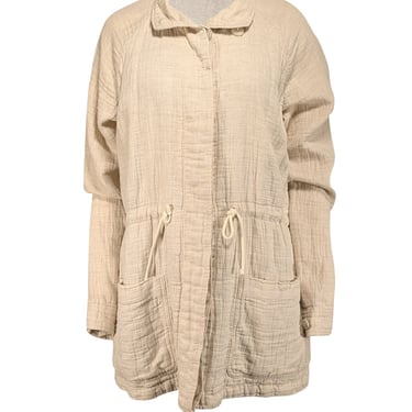 James Perse - Cream Textured Cotton & Linen Jacket Sz XL