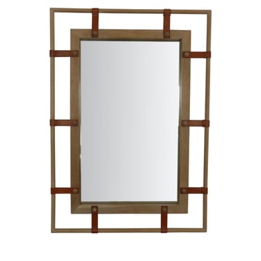 Lucca Studio Donovan Oak and Saddle Leather Mirror
