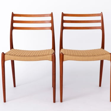 2 Niels Moller chairs #78 Teak Danish 1960s Vintage 