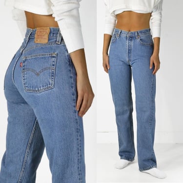 Vintage Levi's 501 Jeans W30 Tag, 28 Waist, Made in USA, 100% Cotton Denim, Button Fly 