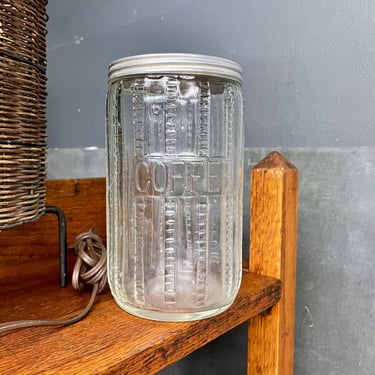 1930s Glass Coffee Jar Storage Container General Store Apothecary Bespoke Boutique 