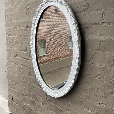Painted Oval Wood Mirror