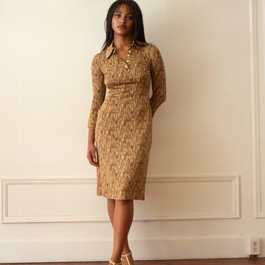 Late 1990s Diane von Furstenberg Silk Jersey Shirt Dress 