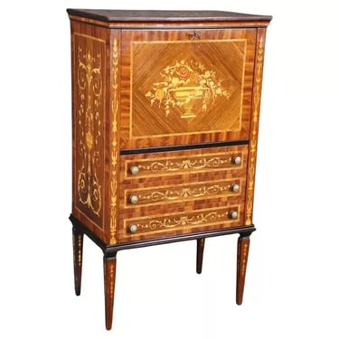 Rare Italian Marquetry Dry Martinin Liquor Bar Cabinet Circa 1960