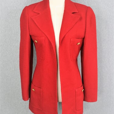Red Blazer - Preppy - Marked Size 6 -Folio for Saks Fifth Avenue - Circal 1990s 