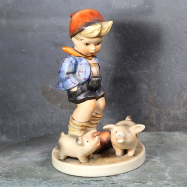 Vintage Hummel Figurine | "Farm Boy" | Figurine #66 | Goebel Hummel Backstamp | Boy with Piglets | 1960-1972 | Bixley Shop 