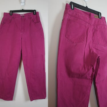Vintage 90s Magenta High Waist Jeans, Size 31 Waist 