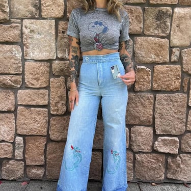 Vintage 1970s dragon bell bottoms