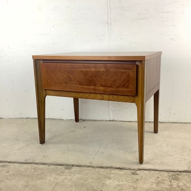 Mid-Century Walnut Single Drawer End Table or Nightstand by Lane Furniture 