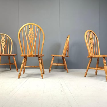 Set of 4 Vintage  Ercol Dining Chairs , 1950's - antique wooden chairs - Vintage Chairs - bistro chairs - spindle back chairs 