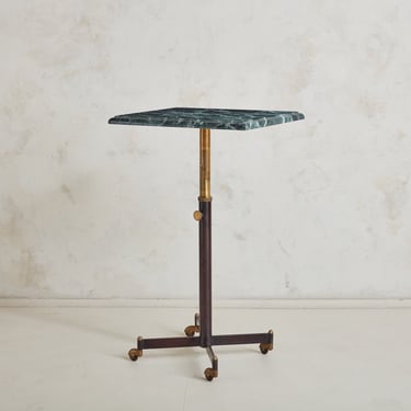 ON HOLD - Petite Green Marble Top Bistro Table, Italy 1950s
