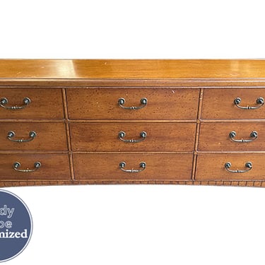 72" Unfinished 9 Drawer Vintage Dresser #08584