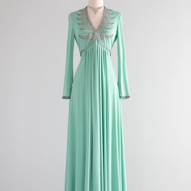 Stunning 1960's Beaded Glamorous Evening Gown / SM