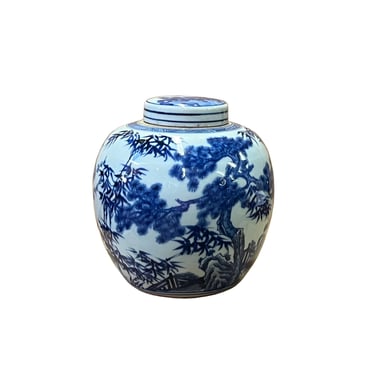 Chinese Hand-paint Seasons Flowers Blue White Porcelain Ginger Jar ws2816E 