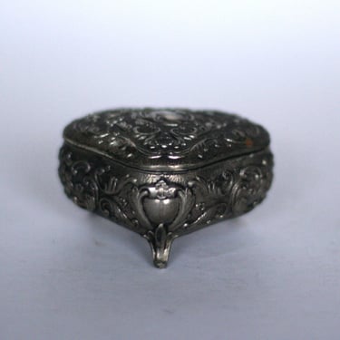 vintage silver footed jewelry box made in japan 