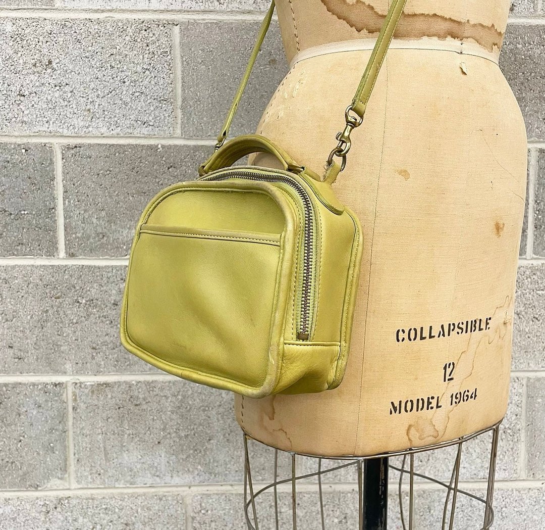 Vintage Coach Lunch Box Bag Retro 1990s Genuine Leather + Lime, Retrospect  Vintage