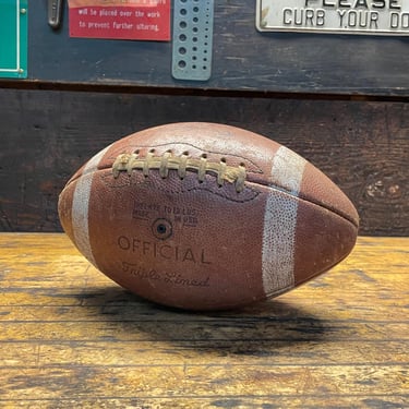 Vintage Revelation Official Collegiate Cowhide Football Made in USA 1940s 1950s Mid-Century 