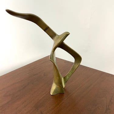 Mid Century Modern Brass Bird in Flight