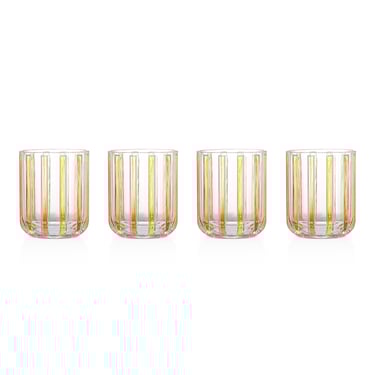 4pk 13.5oz Embossed Tumbler - Stripe PCK/OCS