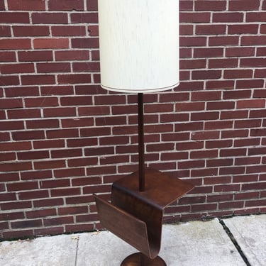 Mid Century Floor Lamp with Magazine Rack by Laurel - MINT 